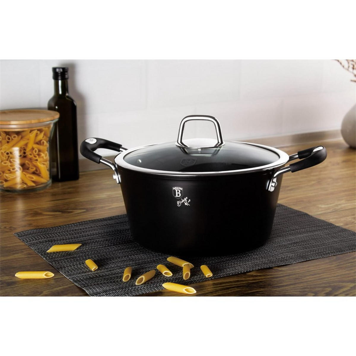 TOPF Schwarz 20/20/10.4 cm BH6122 - Schwarz, Metall (20cm) - Berlinger Haus