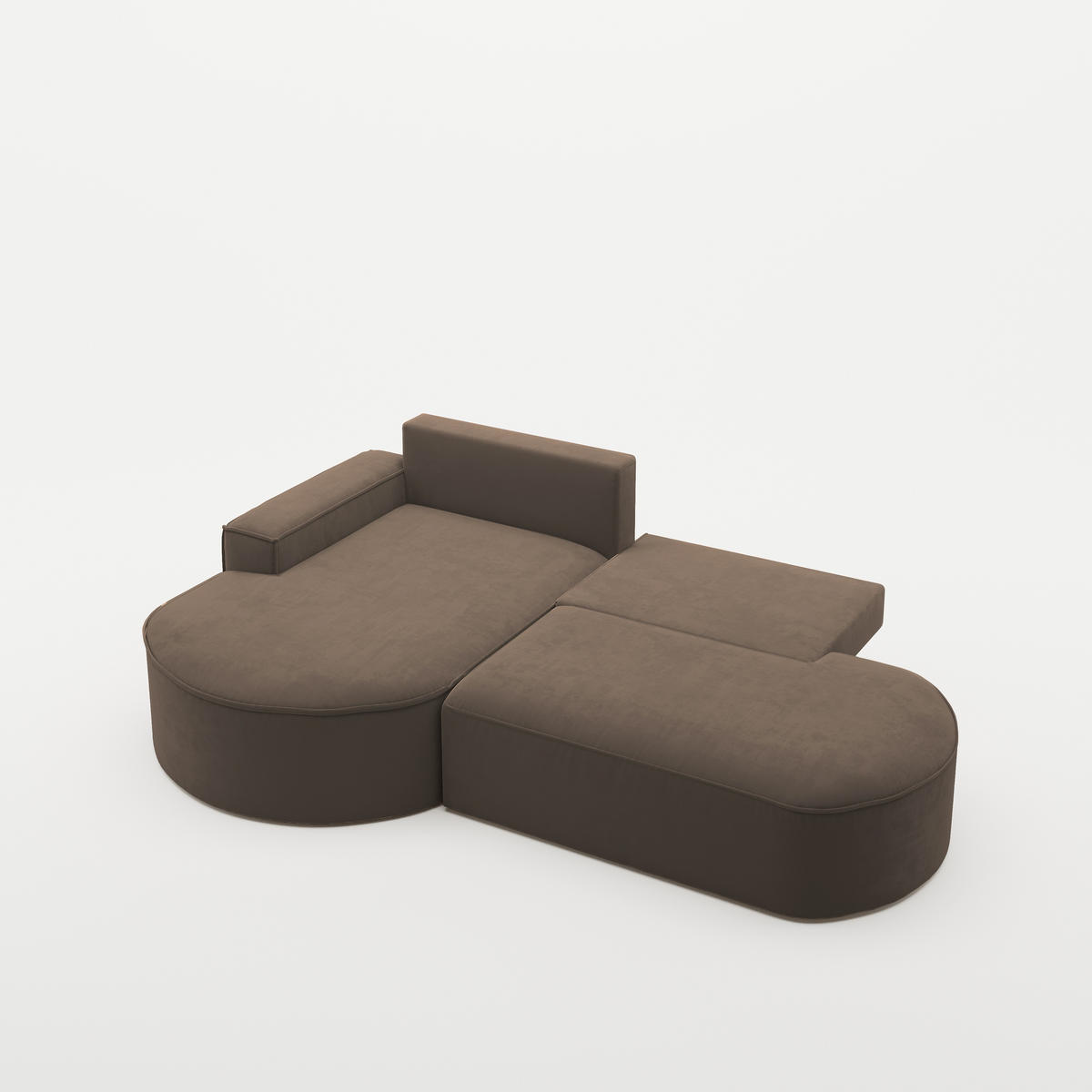ECKSOFA Modena Pro - Komfort Und Stil Stoff Salvador Dunkelbraun Links - Dunkelbraun, Holz (278/179cm) - Kaiser Möbel