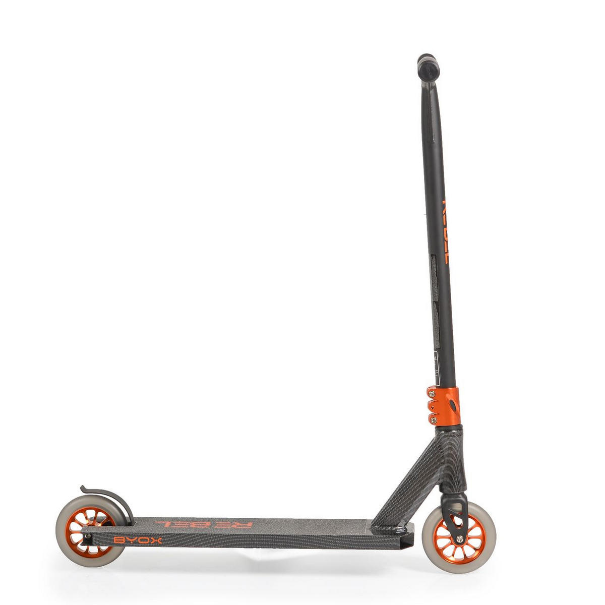 KINDERROLLER Rebel schwarz Aluminium, ABEC-9 Lager, Stahllenker, PU Räder, Bremse - Schwarz, Metall (73/64/83cm)
