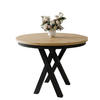 ESSTISCH ausziehbarer DAST Eiche artisan - Schwarz/Eiche Artisan, Holzwerkstoff/Metall (100/100/77cm) - Compleo24