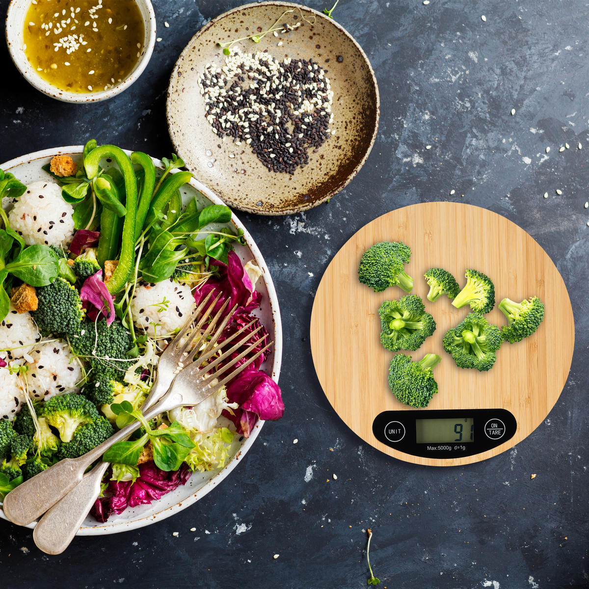 KÜCHENWAAGE - Hellbraun, Holz/Kunststoff - Relaxdays