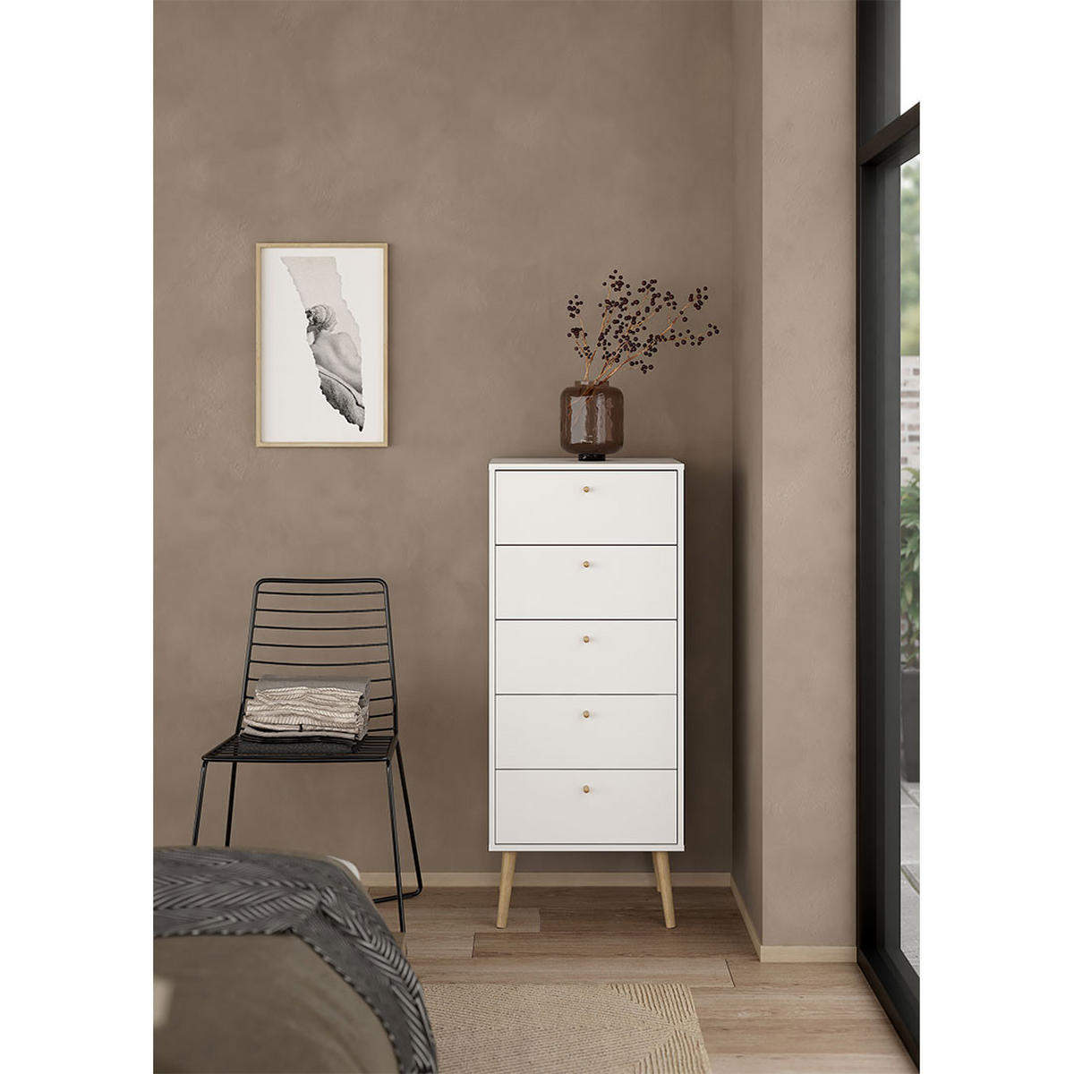 KOMMODE, Bodo, Weiß, Holzwerkstoff, 51 x 40 x 121 cm - Weiß, Holzwerkstoff (51/121/40cm) - ebuy24