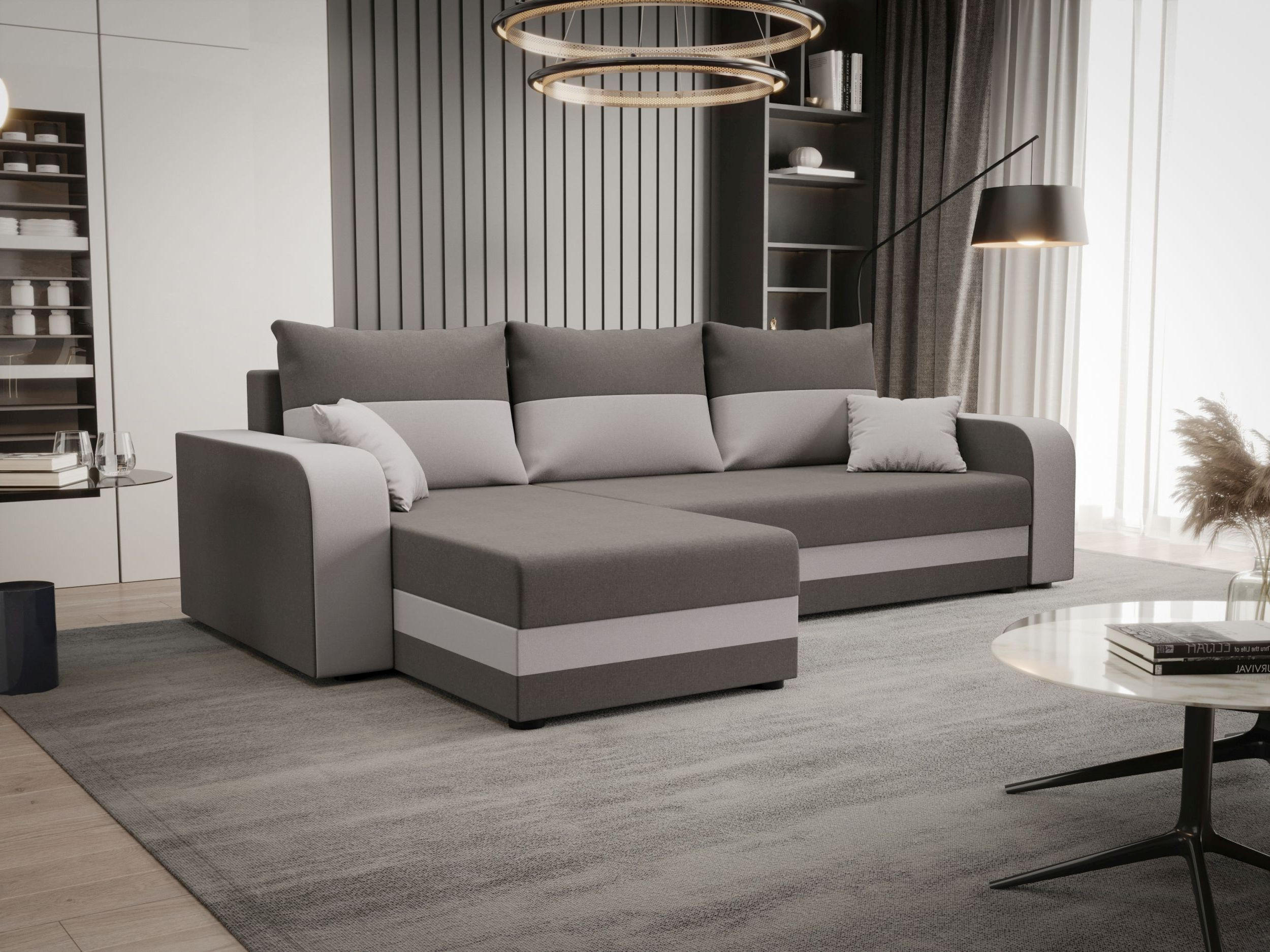 ECKSOFA HEWLET L BIS Sawana 21+01 Links mit Schlaffunktion - Grau, Textil (240/140cm) - Bedante