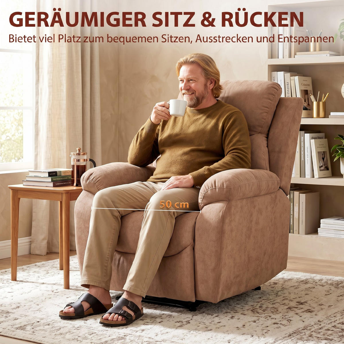 RELAXSESSEL Polyester Dunkelbraun - Dunkelbraun/Schwarz, Textil/Metall (85/105/93cm) - HOMCOM