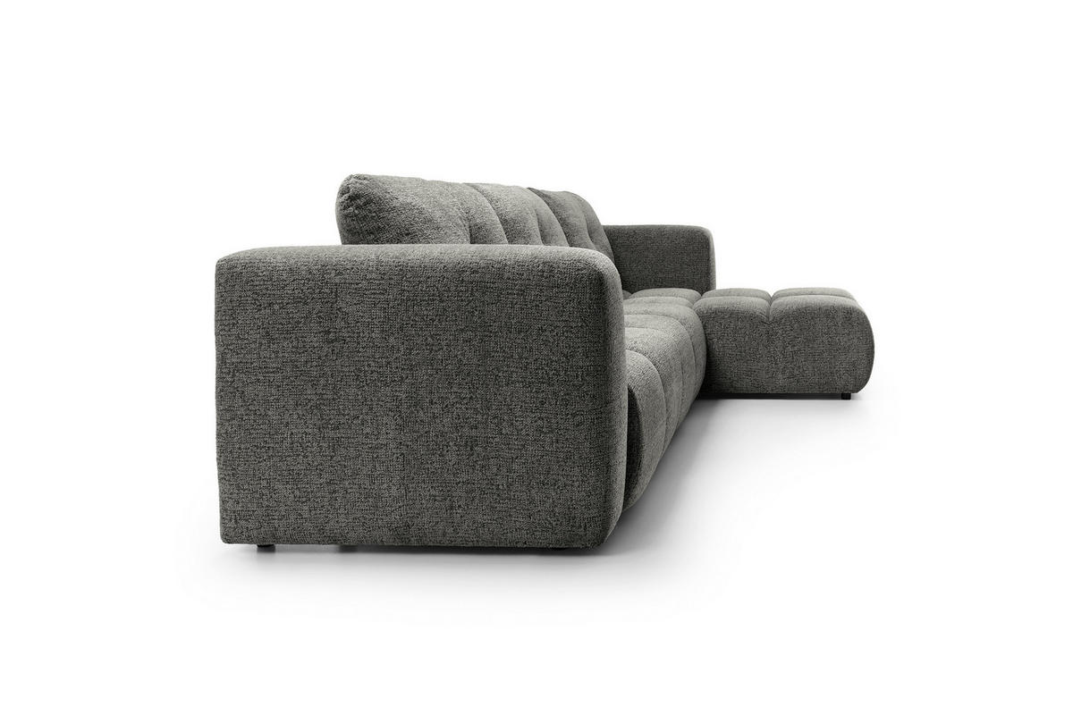 ECKSOFA ARTE 03 Grau Chenille mit Schlaffunktion - Grau, Holz (336/177cm) - MASSENO