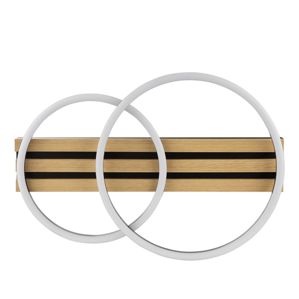 LED DECKENLEUCHTE Calma Schwarz/Holz 37/54/8 cm - Multicolor, Holz (37/54/8cm) - Brilliant