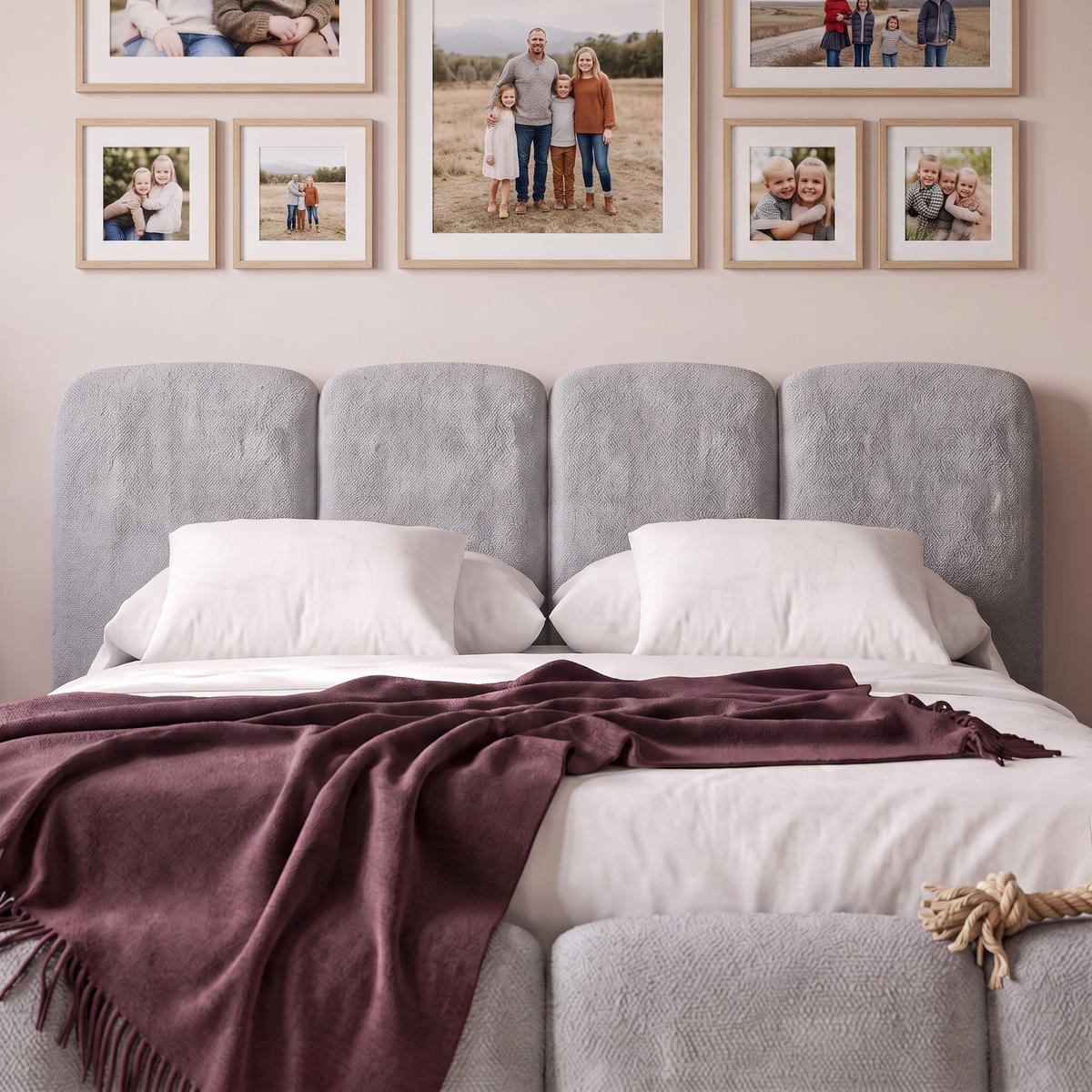 POLSTERBETT SUENO MAXI 180x200 cm in Hellgrau, gepolstertes Kopfteil, Metalllattenrost, Bettkasten, Chenille-Stoff - Hellgrau/Naturfarben, Holz/Textil (180/200cm) - Muffo