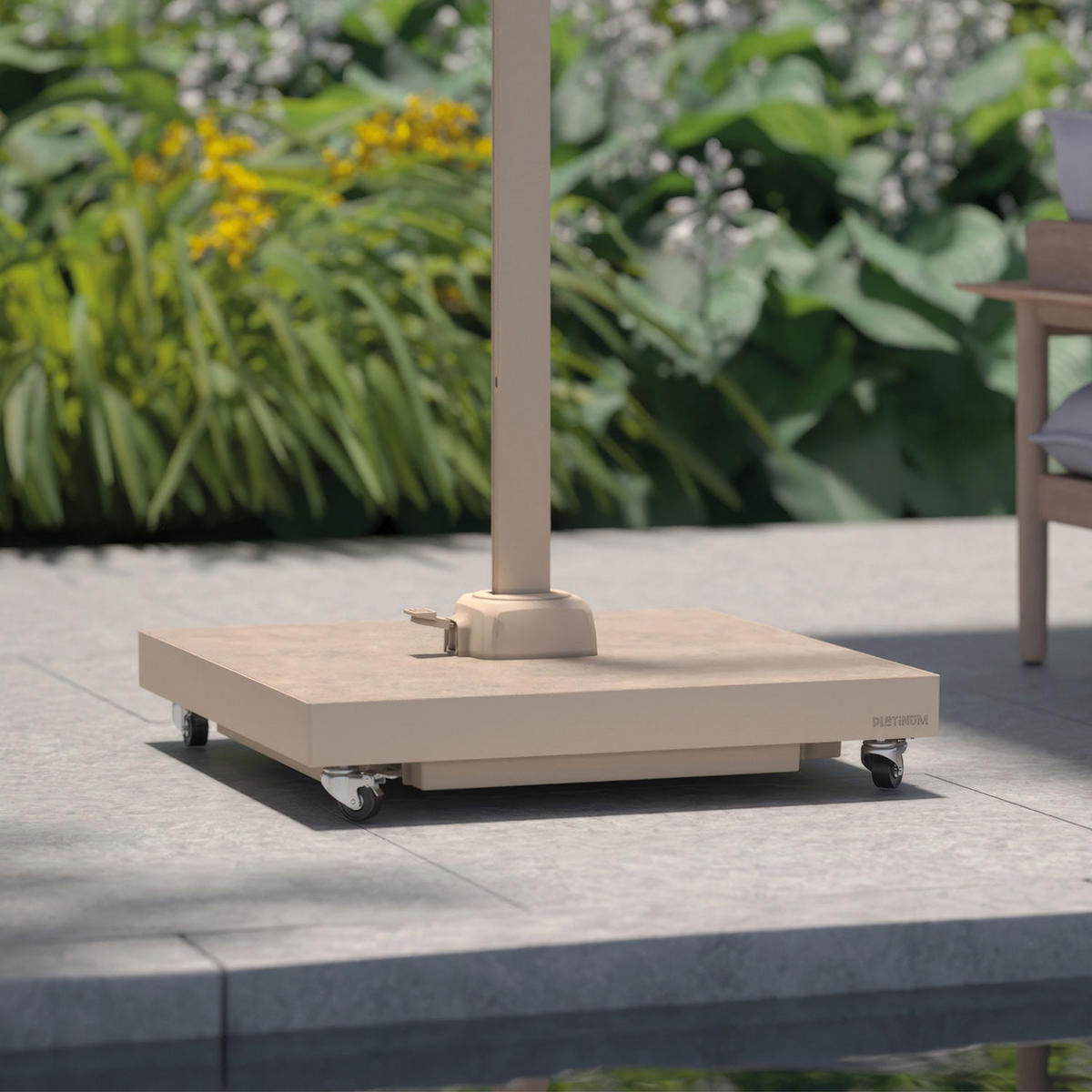 SCHIRMSTÄNDER Sonnenschirmständer Ceramic mit Sand befüllbar 90 kg - Creme, Metall (81/81cm) - Platinum