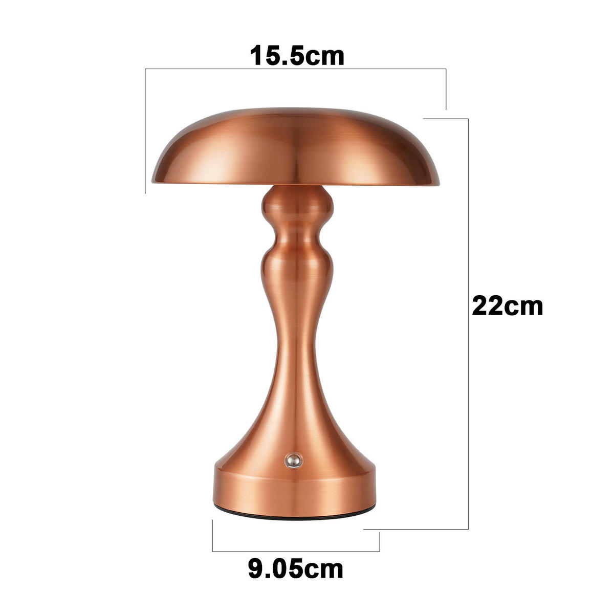 TISCHLAMPE Mila 15.5/15.5/22 cm - Braun, Metall (15.5/15.5/22cm) - ZMH