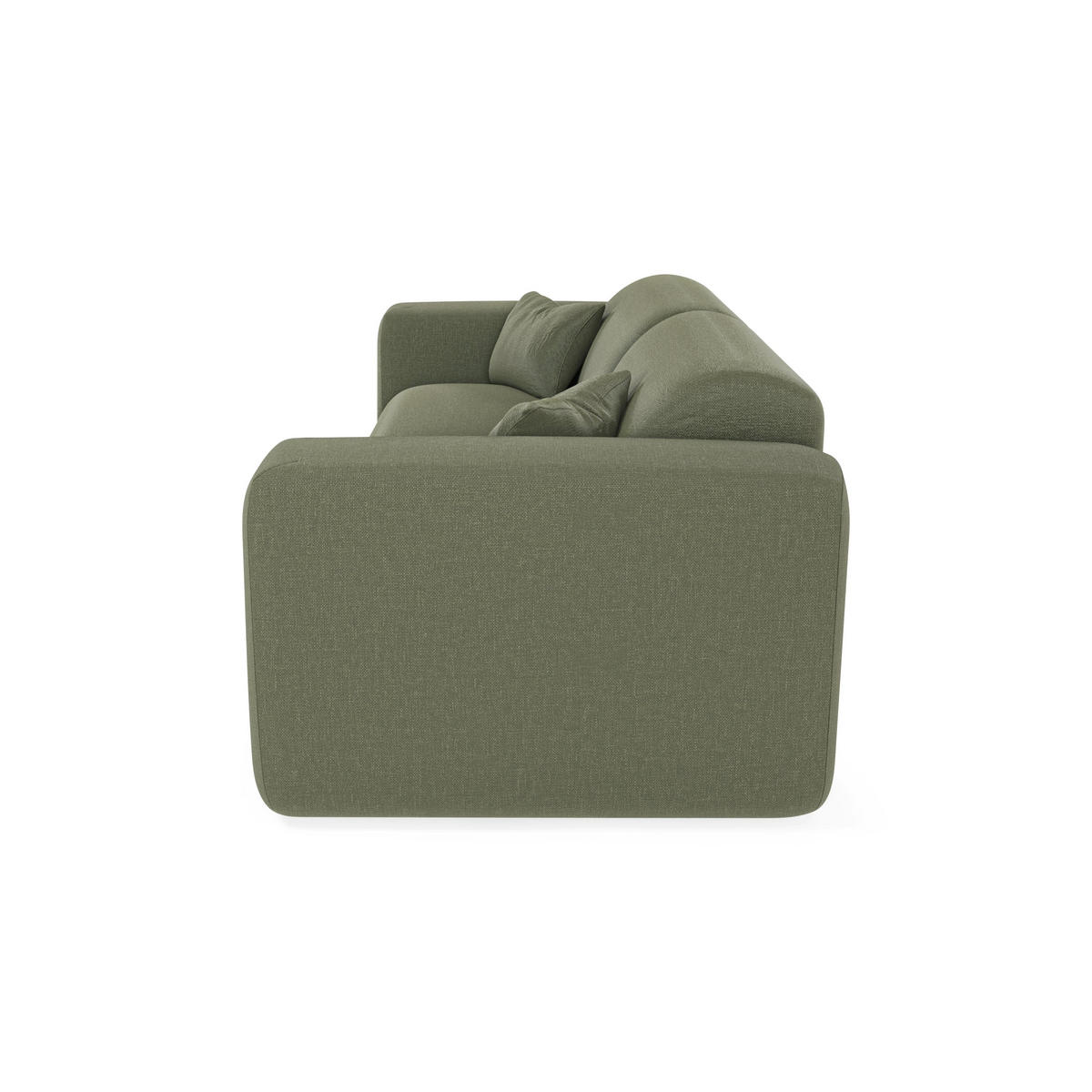SCHLAFSOFA GERADE Rastergewebe Olivgrün 214cm - Olivgrün, Textil (214/73/95cm) - Sia Home