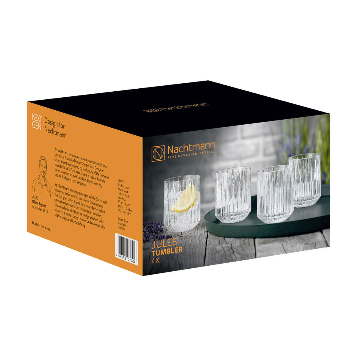 TUMBLER Jules Becher, 4er Set, Kristallglas, 305 ml, - Transparent, Glas (0.3L) - Nachtmann