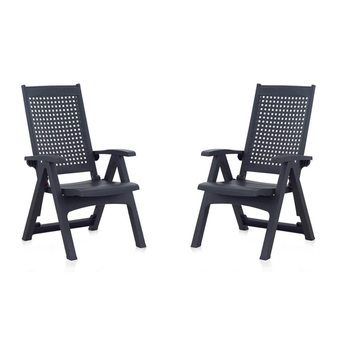 KLAPPSTUHL Milano 2er Pack in Anthrazit - Anthrazit, Kunststoff (420/960/630cm) - Shaf