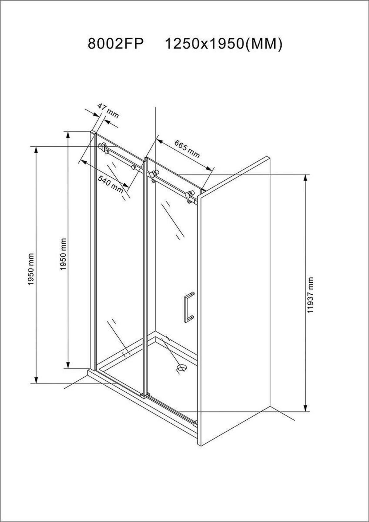 DUSCHKABINE Nora 80x100x80 cm U-Form mit Tasse - Silberfarben, Glas (80/100/195cm) -  Glaswerk Westfalen