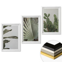 WANDBILDER 3er-Set - 40x60 cm Weißer Rahmen - Blätter tropischer Pflanzen in Pastellfarben - Weiß, Kunststoff (40/60cm) - ArtPrintCave