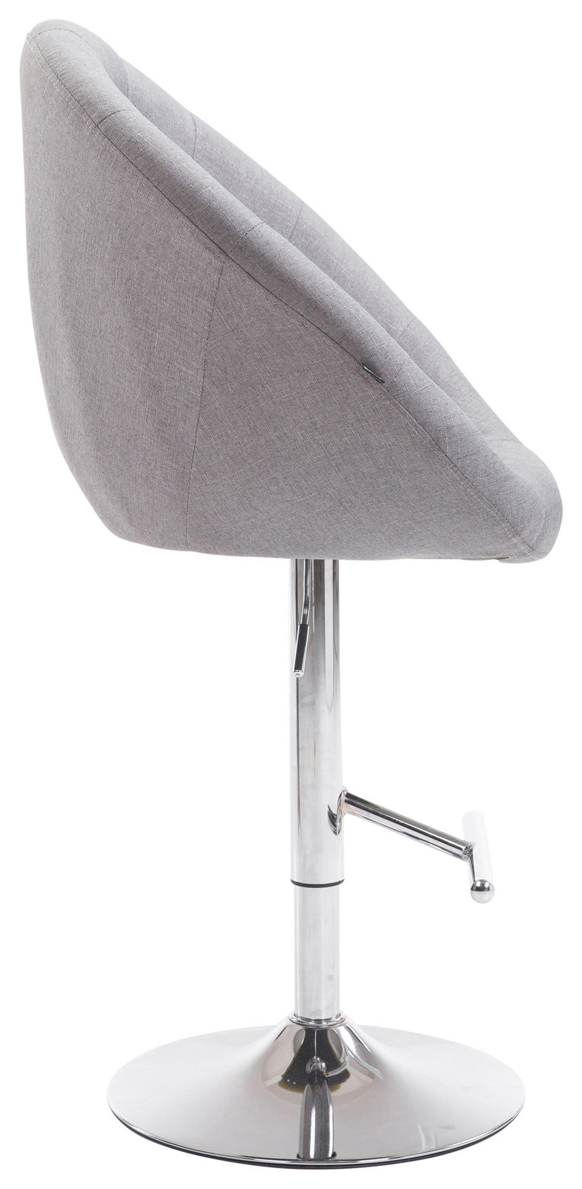 BARHOCKER Landern Stoff chrom grau - Chromfarben/Grau, Textil/Metall (65/128/57cm) - TPFLiving