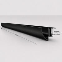ALUMINIUM-REGENRINNE für Glasvordach 150 cm Schwarz - Schwarz, Metall (5/5/150cm) -  Glaswerk Westfalen