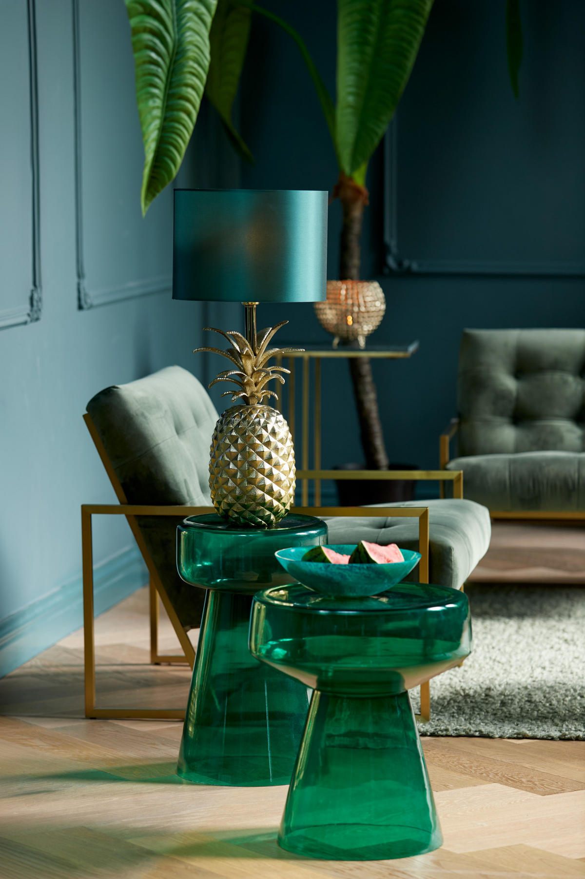 SCHALE Binanga Blau Ø26/7,5 cm - Jadegrün, Kunststoff (26/7.5cm) - Light & Living