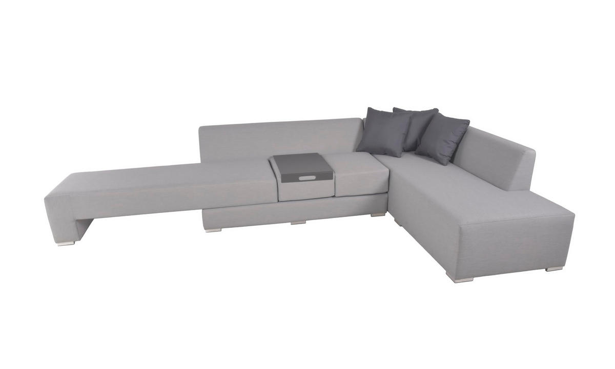 GARTENLOUNGESET Bert 3-teilig Gartenmöbel - Grau, Kunststoff - DELUKE