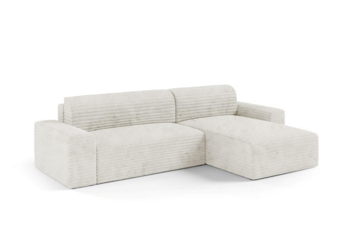 ECKSOFA mit Schlaffunktion Weiß - Schwarz/Weiß, Holz/Holzwerkstoff (300/185cm) - Furnisell