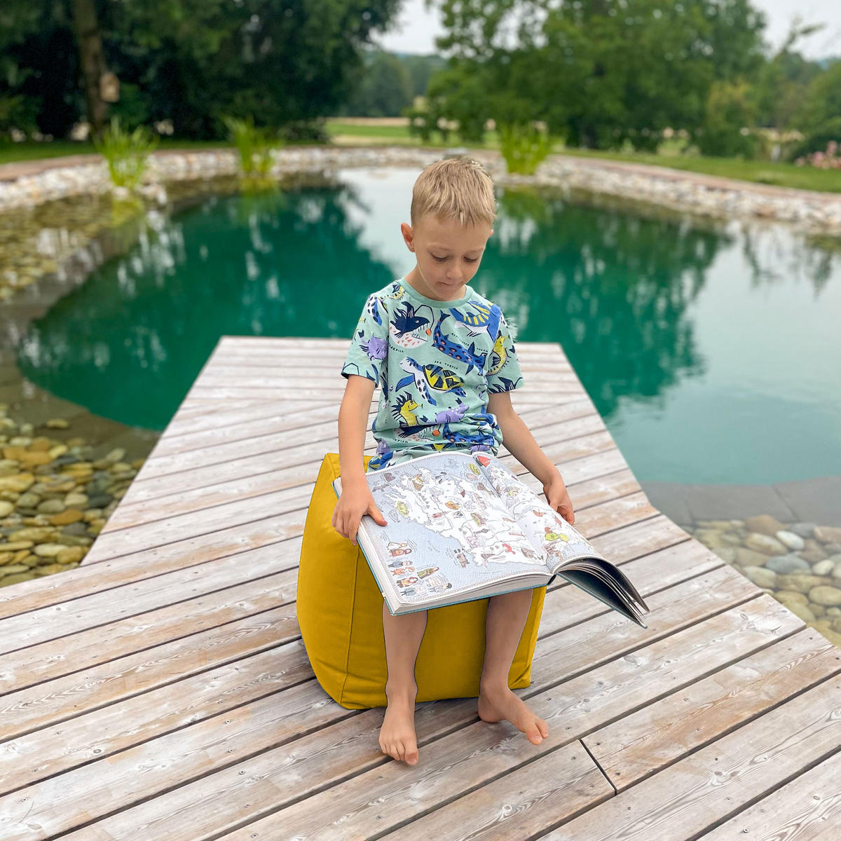 SITZWÜRFEL Outdoor Cubo gelb - Gelb, Textil (40/40/40cm) - Bruni