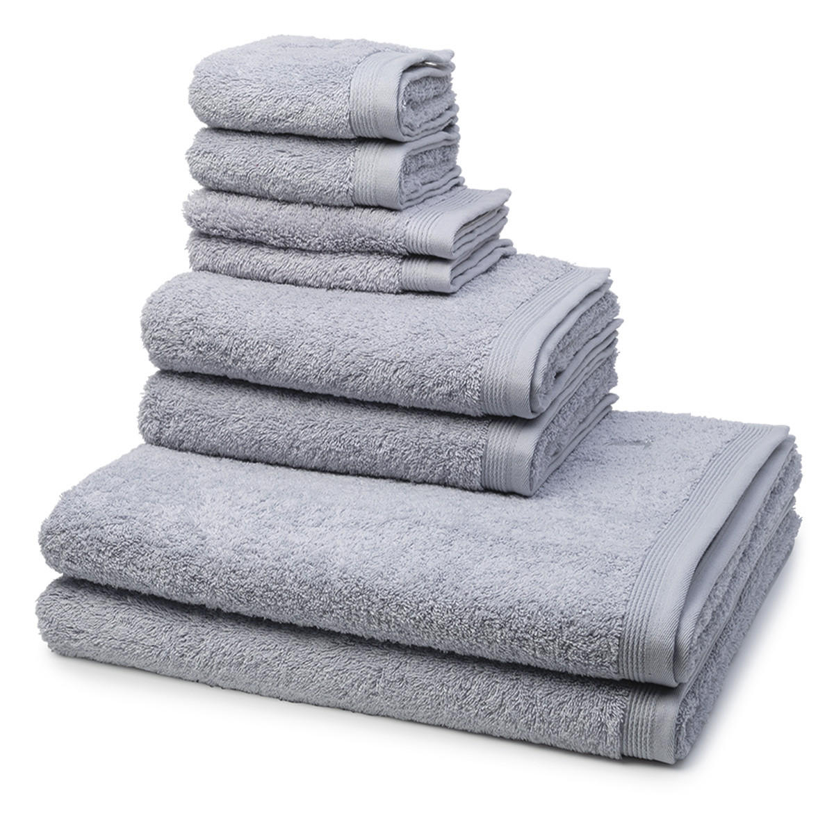 FROTTIERSET Superwuschel 8-teilig - Hellgrau, Textil (50/100cm) - MÖVE