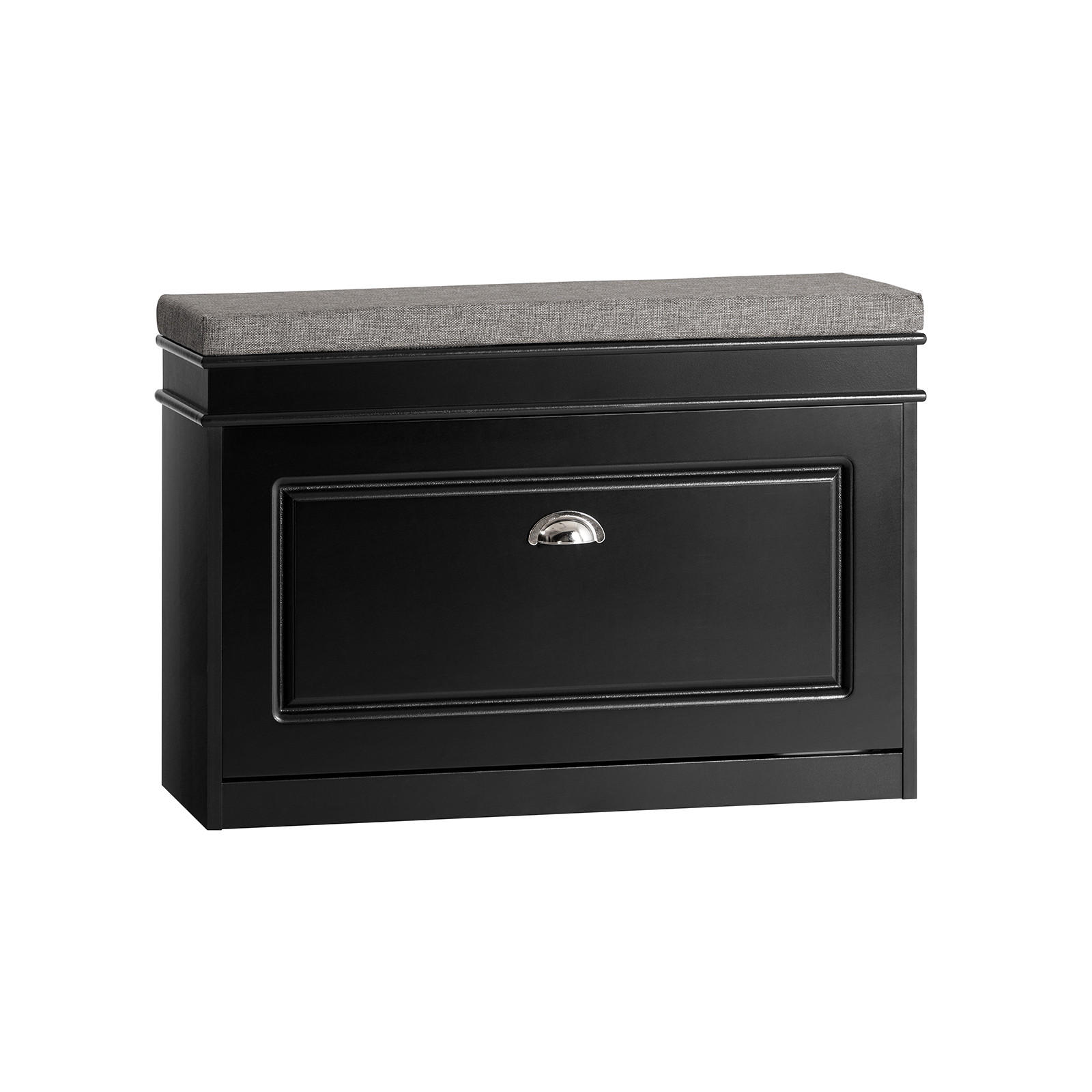 SCHUHBANK Schwarz - Schwarz, Holzwerkstoff (75/51/24cm) - SoBuy