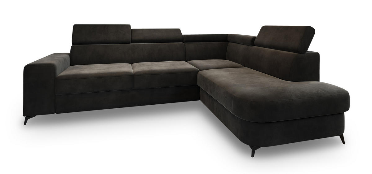 ROHOVÁ SEDAČKA ALVORO černá - černá, kov/dřevo (253/190cm) - MASSENO