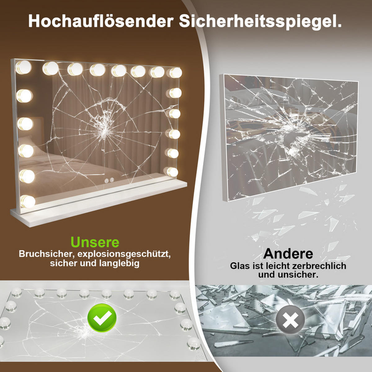 BADEZIMMERSPIEGEL BRUCHSAL Ⅲ 80/60/14 cm - Weiß, Glas (60/14/80cm) - Nettlife