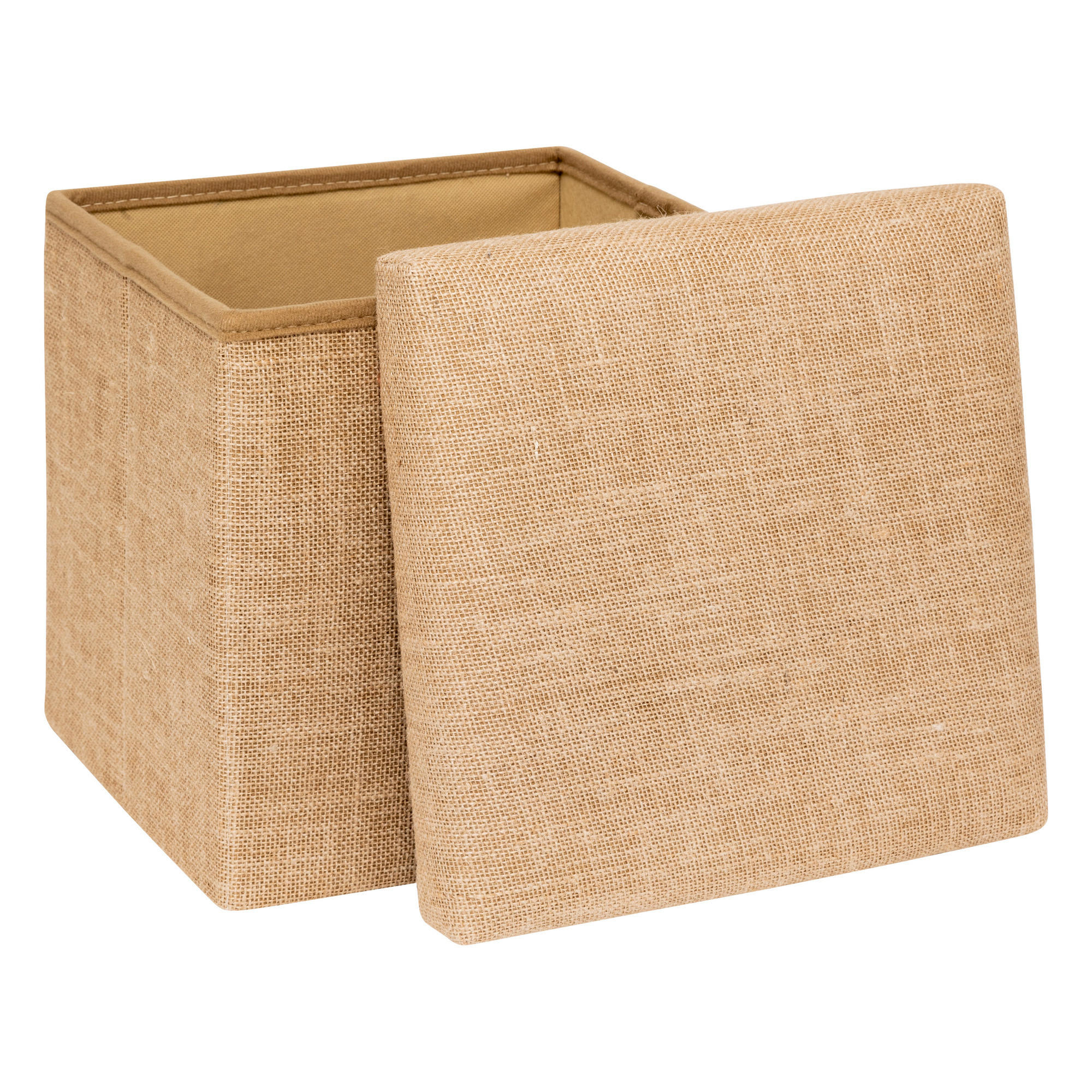 POUF Juta 31/31/31 cm - Beige, Holzwerkstoff (31/31/31cm) - 5five Simply Smart