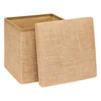 POUF Juta 31/31/31 cm - Beige, Holzwerkstoff (31/31/31cm) - 5five Simply Smart