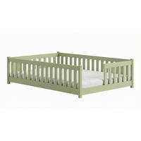 BODENBETT 140x200 cm in Olivgrün - Olivgrün, Holz (140/200cm) - Kids Collective