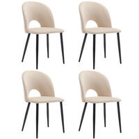 ESSZIMMERSTUHL mit Rückenlehne Samt Beige 2er-Set - Beige, Metall (44/84/47.2cm) - Meubliv