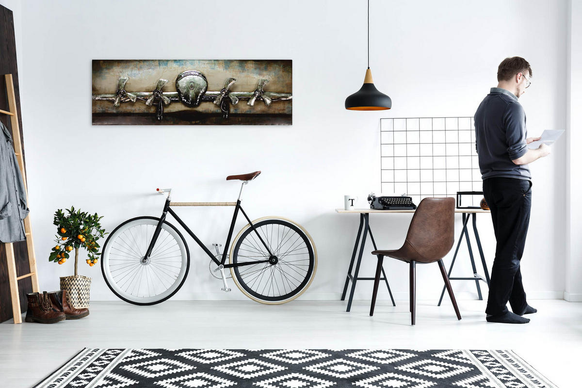 METALLBILD Beige 144/44 cm - Beige, Metall (7.6/44cm) - KUNSTLOFT