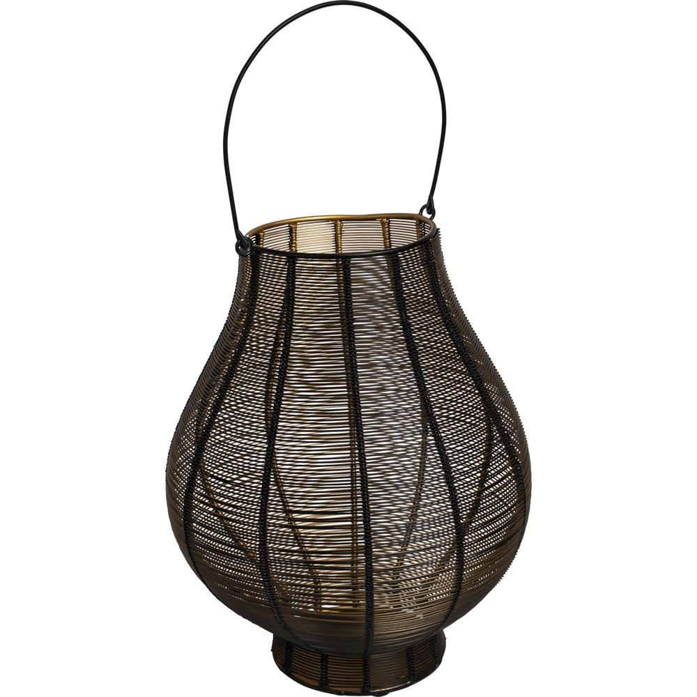 LATERNE Livia - Schwarz - 34/34/45 cm - Schwarz, Metall (34/45/34cm) - Lesli Living