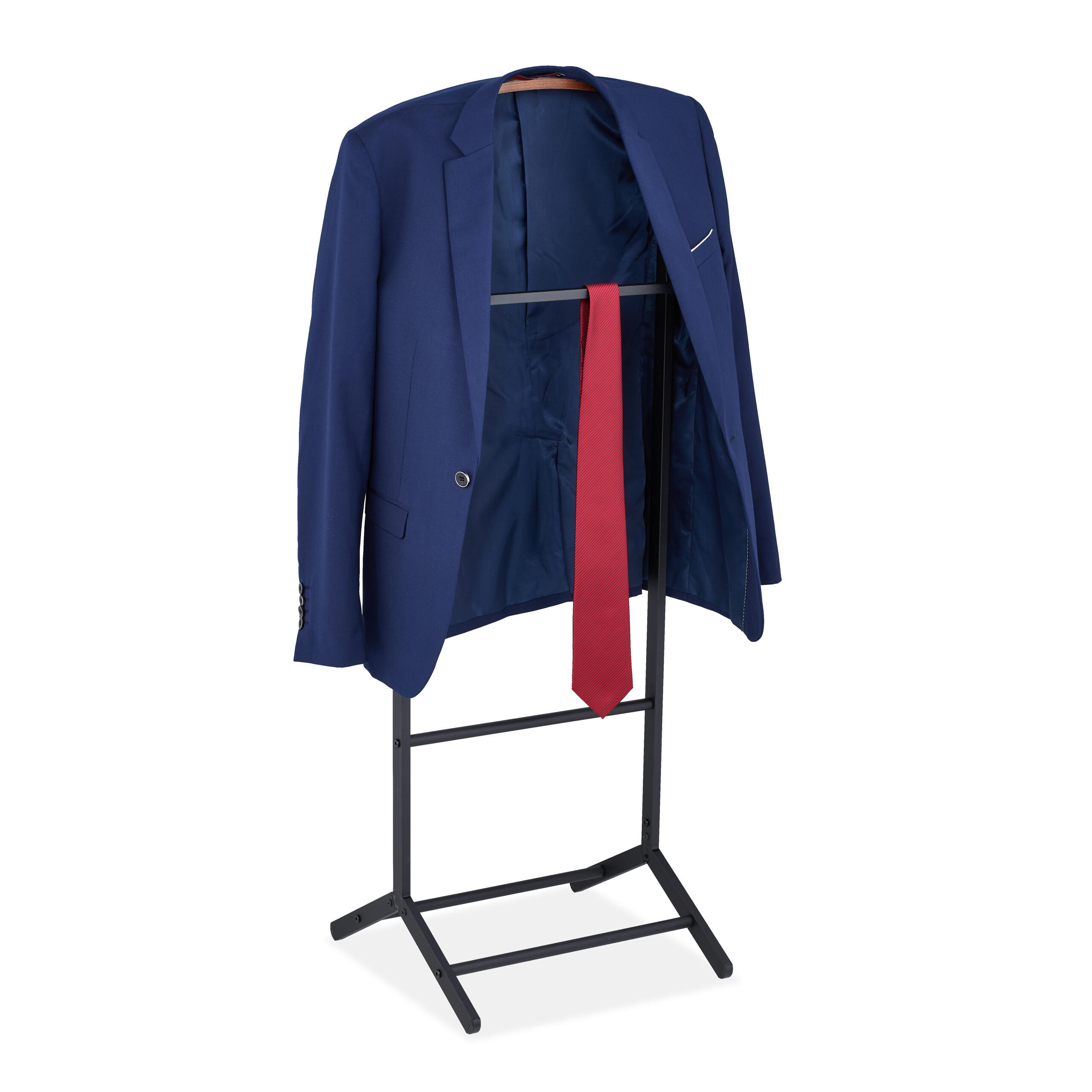 HERRENDIENER - Schwarz, Holzwerkstoff/Metall (47/118/40cm) - Relaxdays