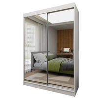 SCHWEBETÜRENSCHRANK BELLINA 150/216/61 cm 2-türig mit Spiegel Weiß - Weiß, Holzwerkstoff (150/216/61cm) - MASSENO