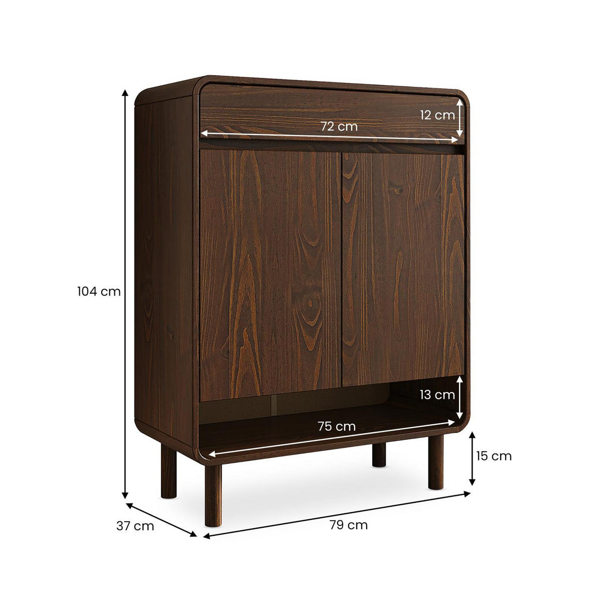 SCHUHSCHRANK JUAN nussbaum - Nussbaumfarben, Holz (79/104/37cm) - IDIMEX