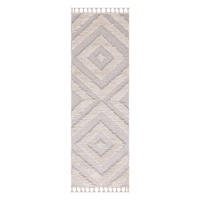 KURZFLOR-TEPPICH Valencia 813 Creme/ Graublau 80x300 cm - Creme, Textil (80/300cm) - carpet city