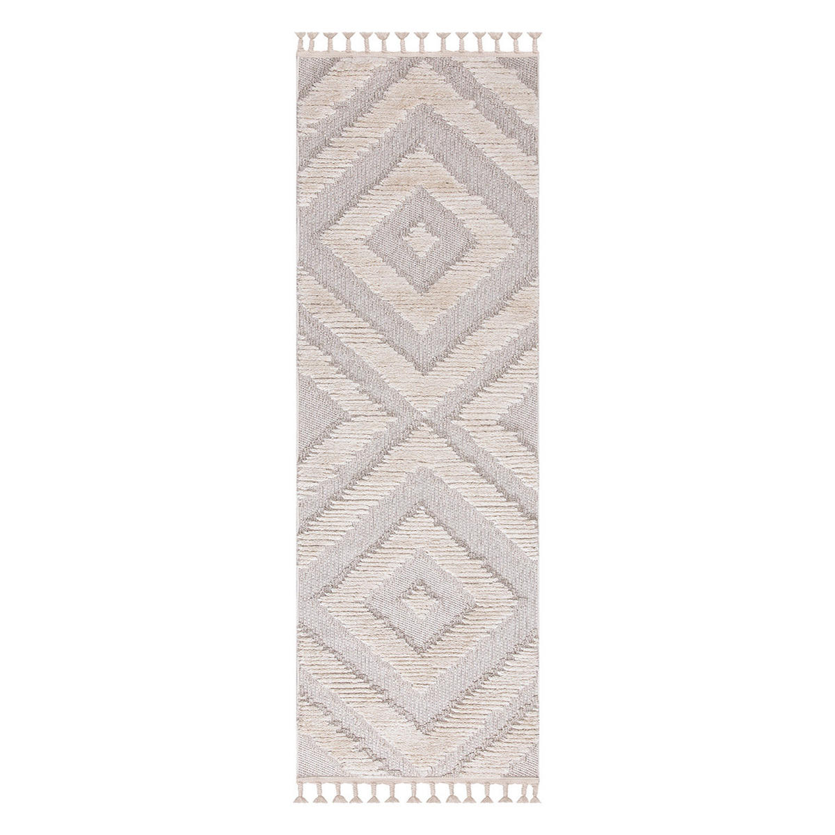 KURZFLOR-TEPPICH Valencia 813 Creme/ Graublau 80x300 cm - Creme, Textil (80/300cm) - carpet city