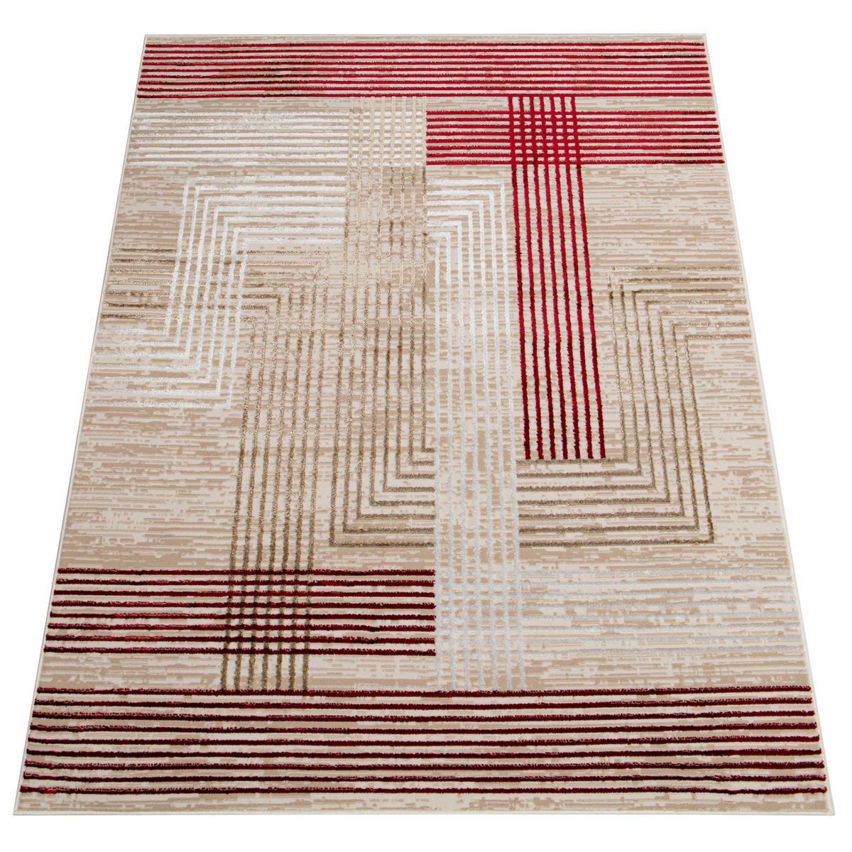 TEPPICH CRYSTAL Creme Burgund 200/300 cm - Rot/Creme, Textil (200/300cm) - Tapiso