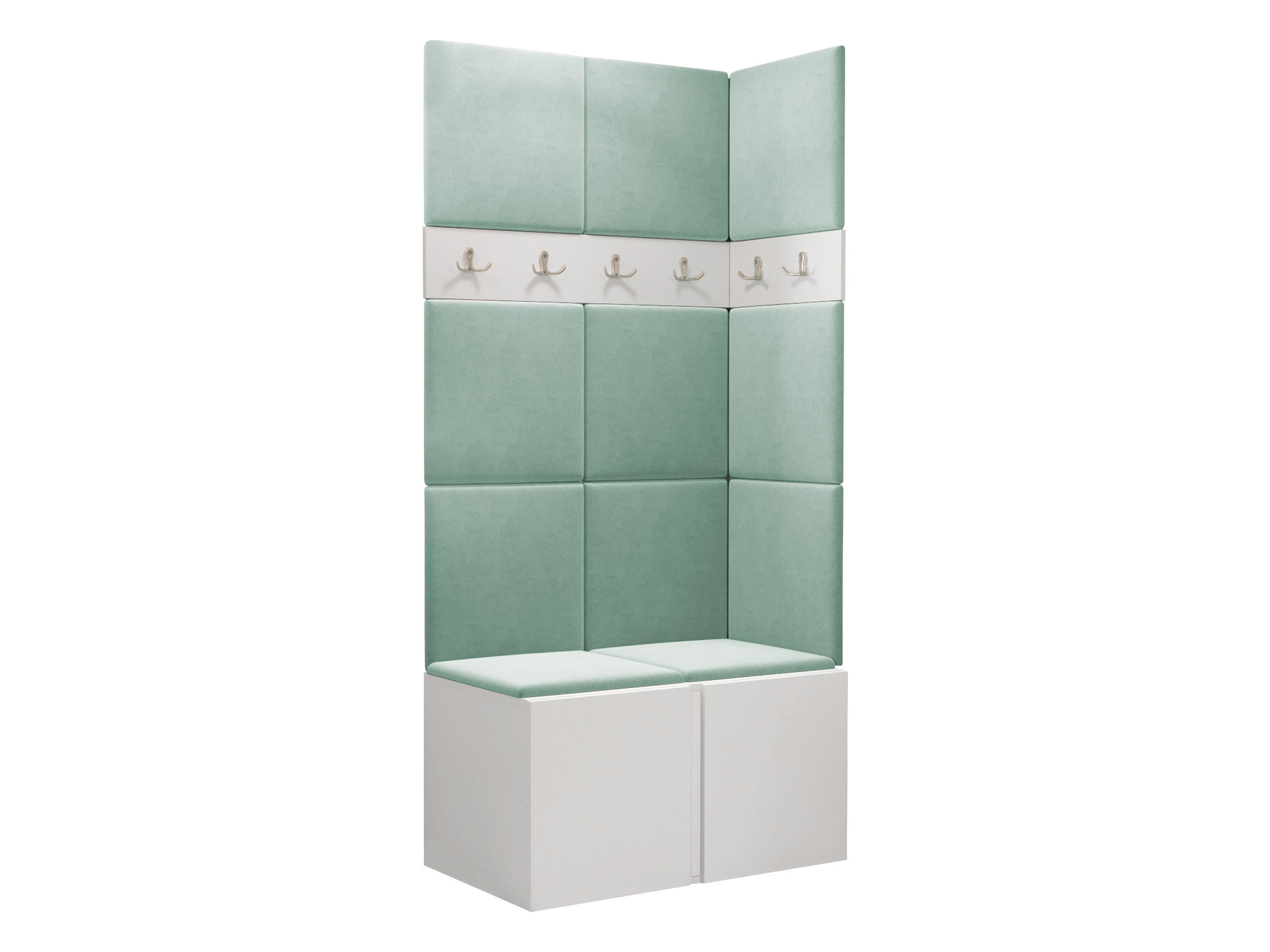 GARDEROBEN-SET Orion I - Weiß/Mintgrün, Holzwerkstoff/Kunststoff (84/186/46cm) - MIRJAN24