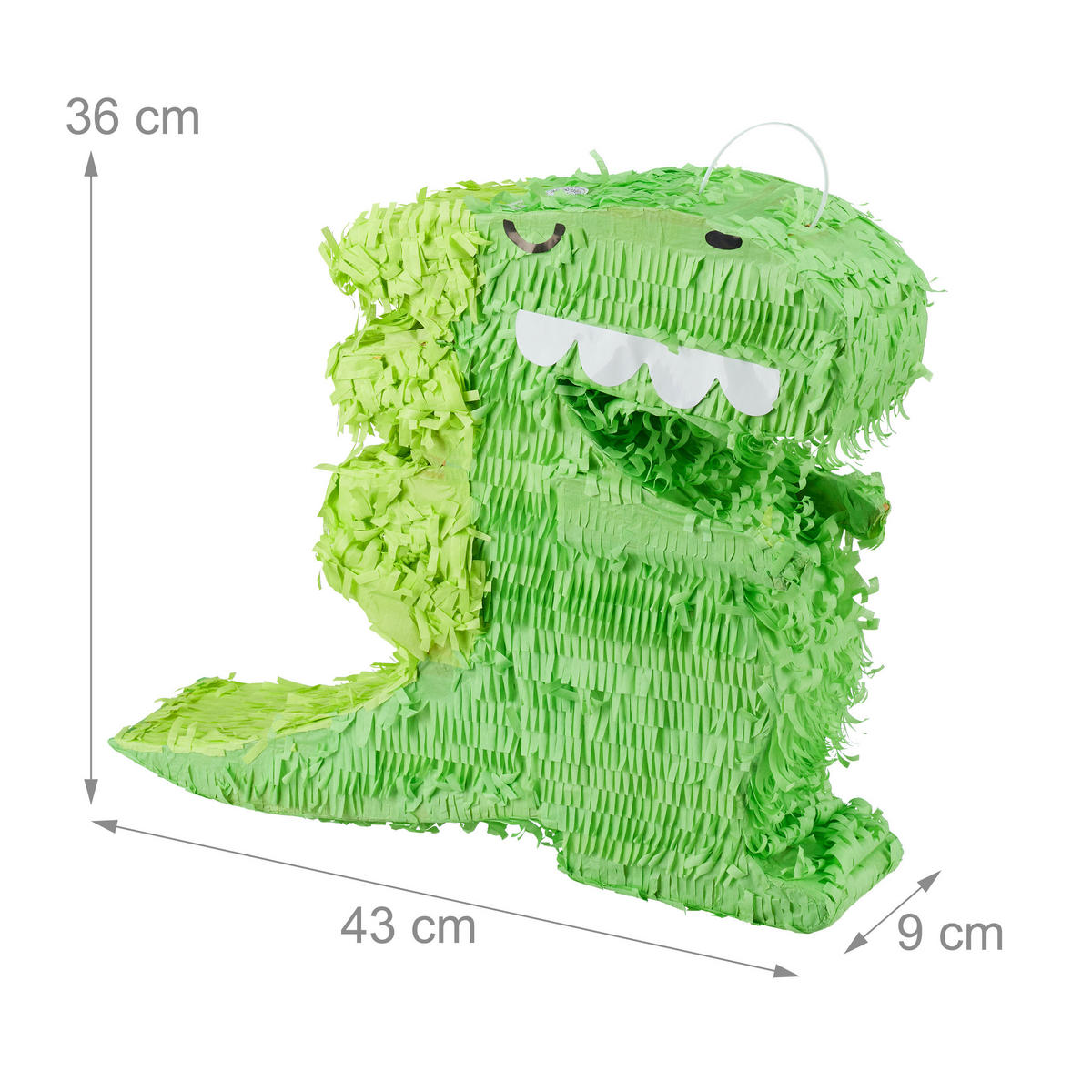 DINO Pinata - Grün, Papier (43/36/9cm) - Relaxdays