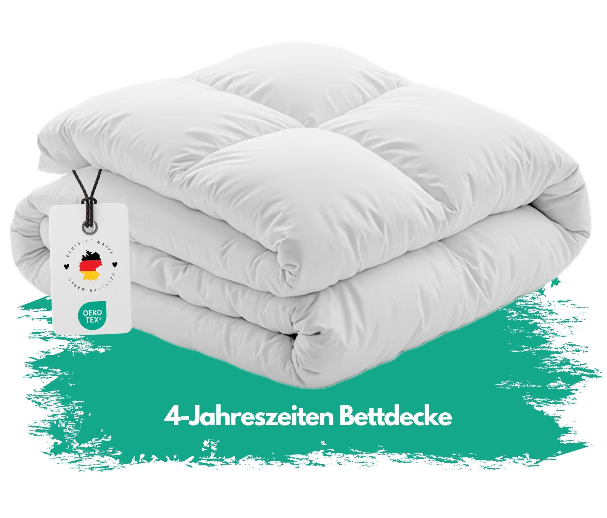 4-JAHRESZEITEN-BETTDECKE 135x200 cm, Winterdecke + Sommerdecke + Übergangsdecke - Weiß, Textil (135/200cm) - Carpe Sonno
