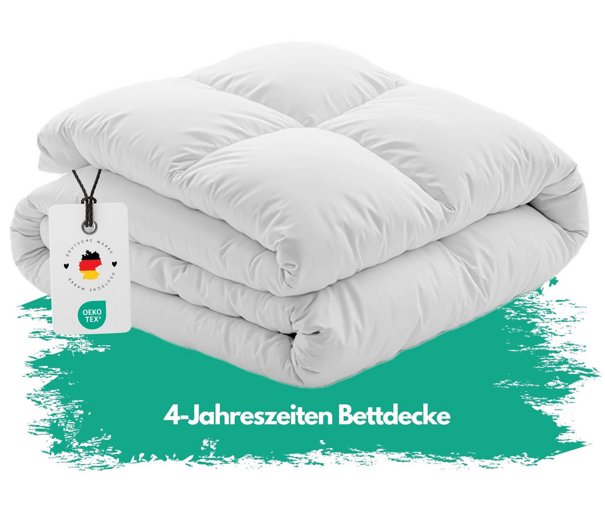 4-JAHRESZEITEN-BETTDECKE 155x220 cm, Winterdecke + Sommerdecke + Übergangsdeck - Weiß, Textil (155/220cm) - Carpe Sonno