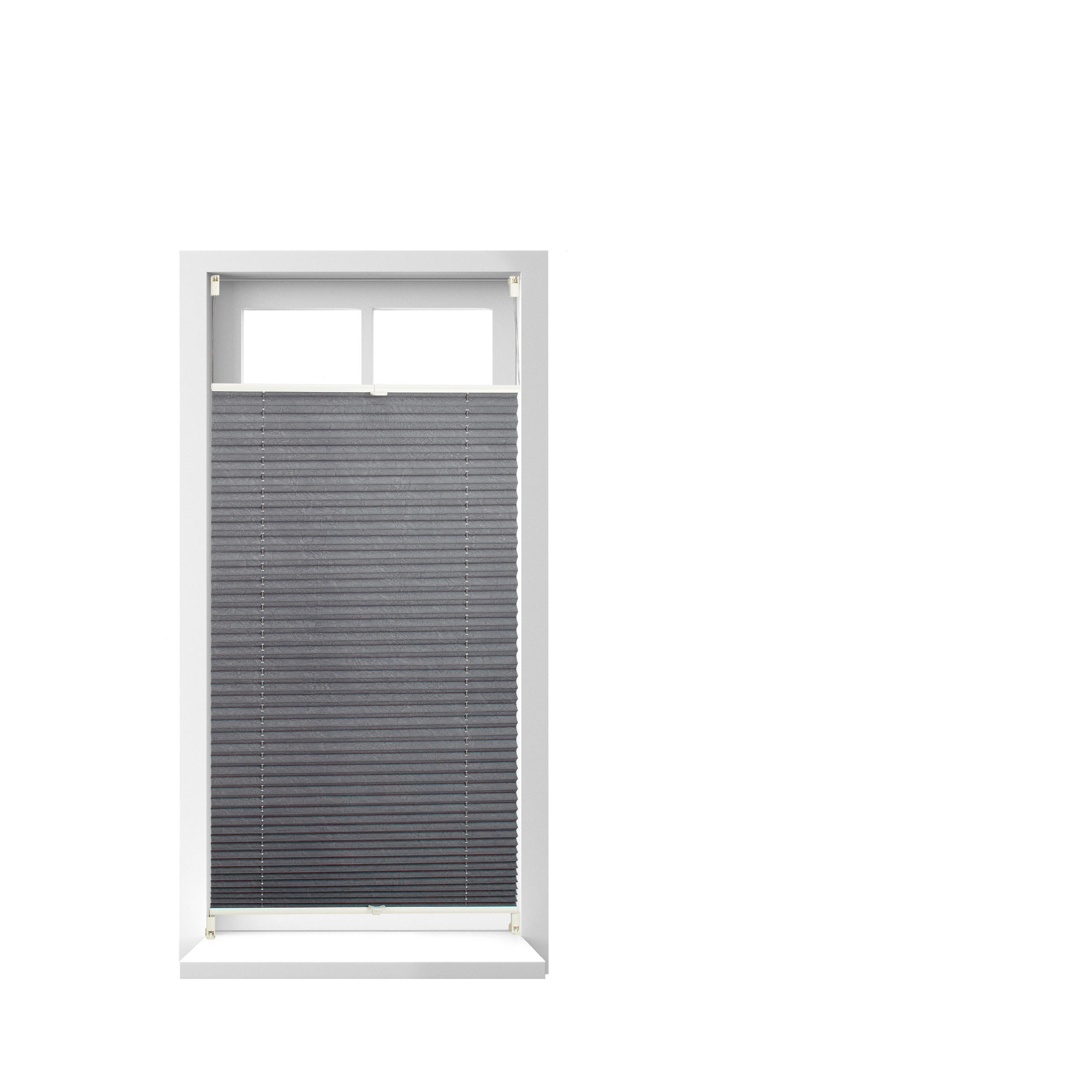PLISSÉGARDIN Grå utan borrning 60x130 cm 130/60/2 cm