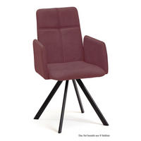 ARMLEHNSTUHL drehbar (8er-Set) Desha 52x92x60 Schwarz/Marsala - Brombeere/Schwarz, Kunststoff (60/92/52cm) - 58aufmkessel