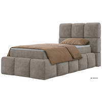BOXBETT NIRA 90/200 - Greige Stukture - Topper Visco - H3 - Greige/Schwarz, Kunststoff/Textil (200/90cm) - MKS
