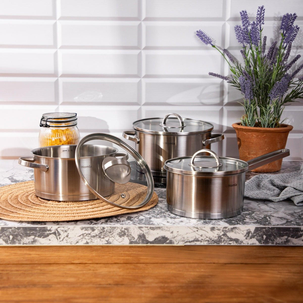 KOCHTOPFSET Eataly 6-teilig - Silberfarben, Metall - Homla