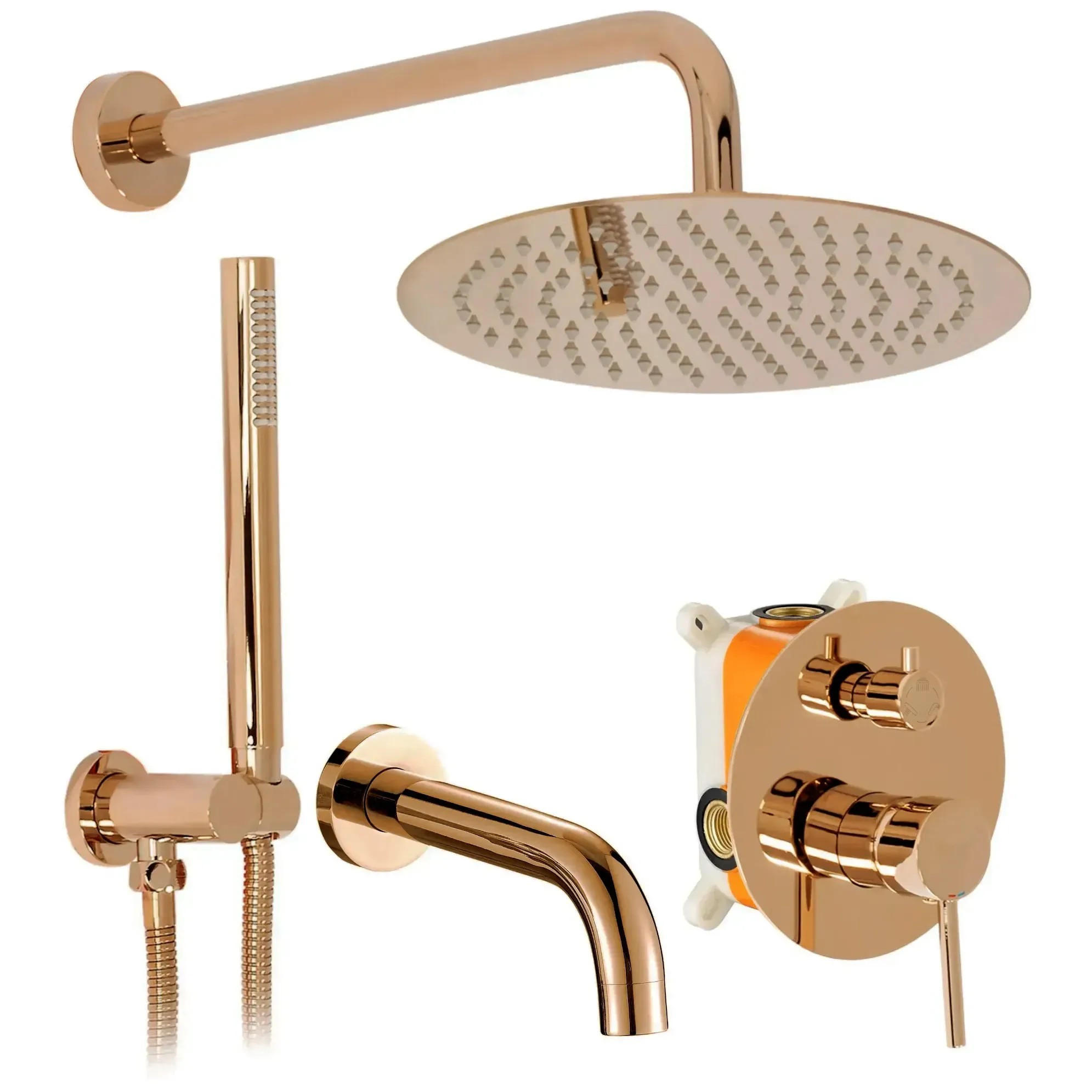 UNTERPUTZ Wannen-/duschset Rea Lungo Copper + Box - Kupferfarben, Metall (25/21/38.5cm) - REA