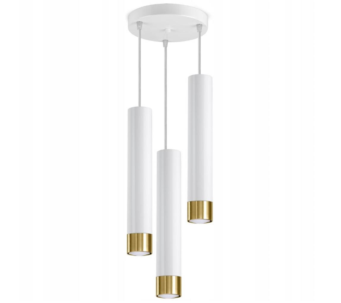 PENDELLEUCHTE Mialno Tube - Goldfarben/Weiß, Metall (30/30/100cm) - kiki design